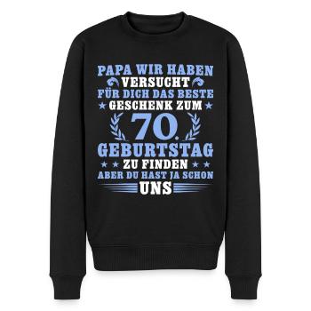 70 Jahre alt Papa 70. Geburtstag Geschenkidee - Männer Premium Bio Pullover - Schwarz - Vorne - Nico (187cm)