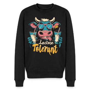 Lactose tolerant - Men's Premium Organic Jumper - black - Front - Nico (187cm)