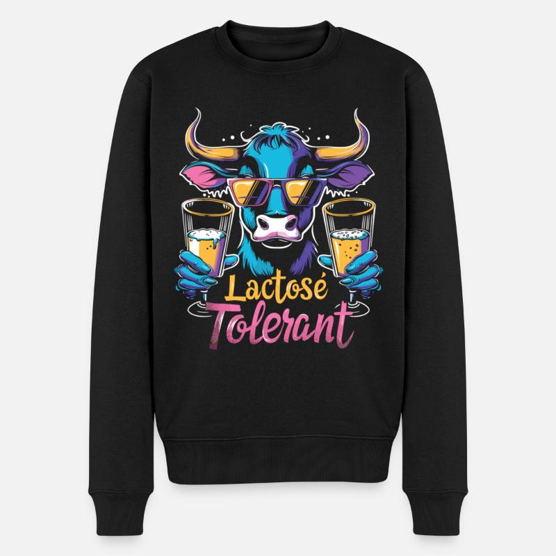 Lactose tolerant - Men's Premium Organic Jumper - black