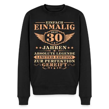 30. Geburtstag Einfach Einmalig seit 30 Jahren - Männer Premium Bio Pullover - Schwarz - Vorne - Nico (187cm)