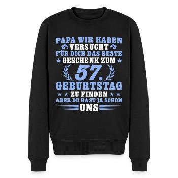 57 Jahre alt Papa 57. Geburtstag Geschenk - Männer Premium Bio Pullover - Schwarz - Vorne - Nico (187cm)