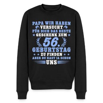 56 Jahre alt Papa 56. Geburtstag Geschenk - Männer Premium Bio Pullover - Schwarz - Vorne - Nico (187cm)