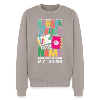 School Psych Counselor Psychology - Men's Premium Organic Jumper - taupe - Front - Nico (187cm)