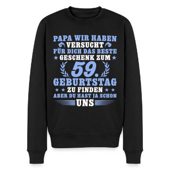 59 Jahre alt Papa 59. Geburtstag Geschenk - Männer Premium Bio Pullover - Schwarz - Vorne - Nico (187cm)