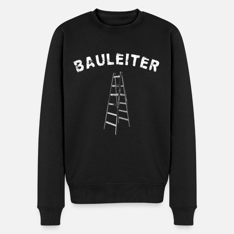 Bauleiter - Holzleiter - Baustelle - Beruf - Männer Premium Bio Pullover - Schwarz