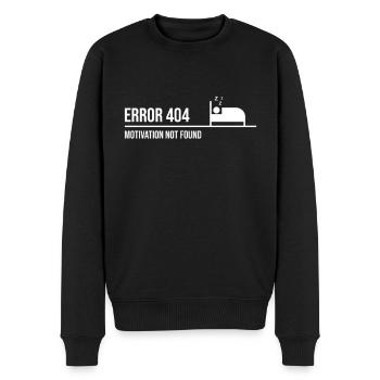 Error 404 - Motivation not found | Nerd Spruch - Männer Premium Bio Pullover - Schwarz - Vorne - Nico (187cm)