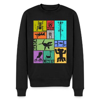 Nazca Lines | Ancient Astronaut Peru Geoglyphs - Men's Premium Organic Jumper - black - Front - Nico (187cm)