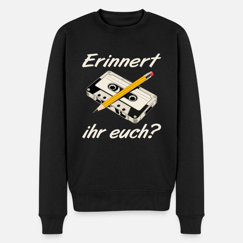 Kindheit Kassette Zurückspulen Nostalgie - Männer Premium Bio Pullover - Schwarz
