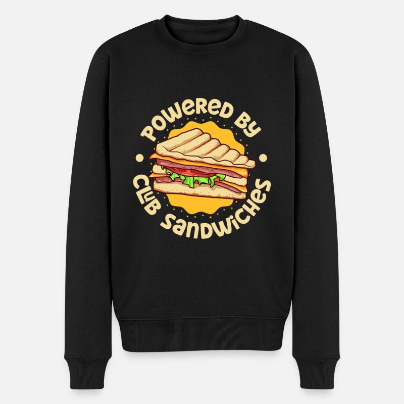 Powered by Club Sandwich - Männer Premium Bio Pullover - Schwarz