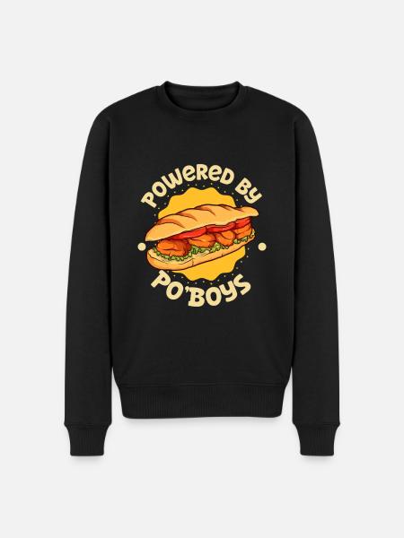 Powered by Po' Boy - Männer Premium Bio Pullover - Schwarz
