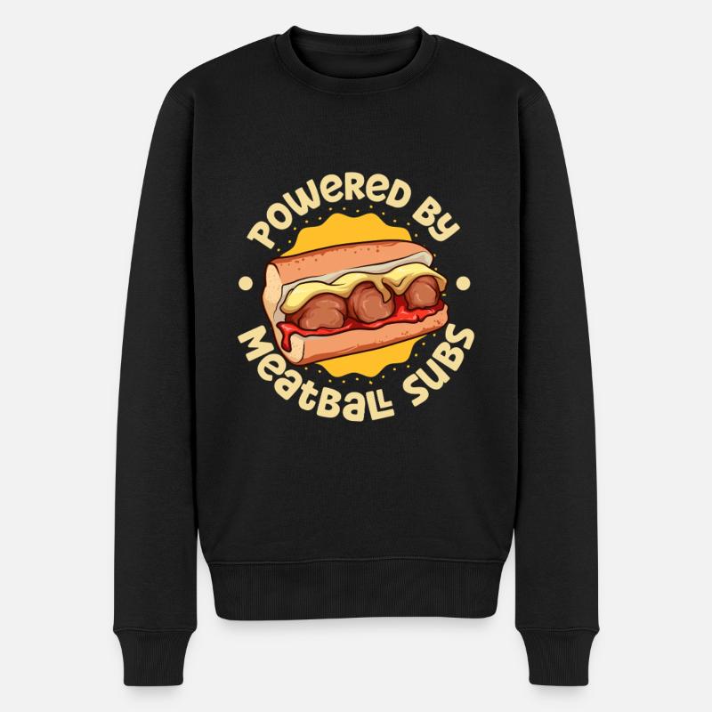 Powered by Meatball Sub - Men's Premium Organic Jumper - black