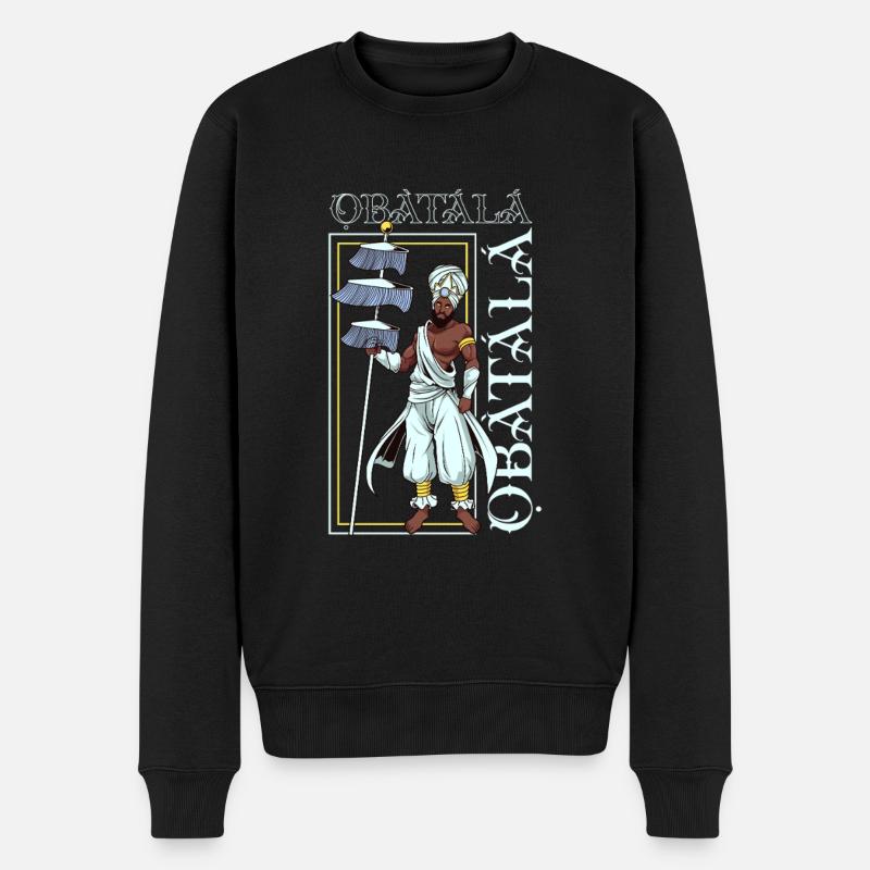 Dieu Yoruba - Obatala - Pull Premium bio Homme - noir