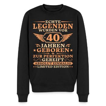 40. Geburtstag Absolut Einmalig seit 40 Jahren - Männer Premium Bio Pullover - Schwarz - Vorne - Nico (187cm)