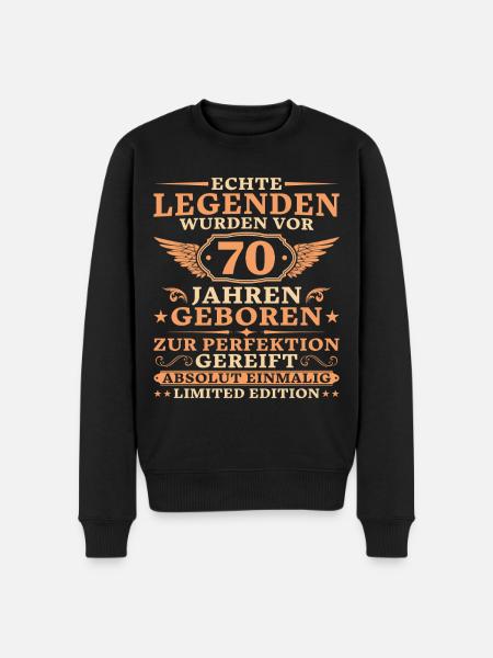 70. Geburtstag Absolut Einmalig seit 70 Jahren - Männer Premium Bio Pullover - Schwarz