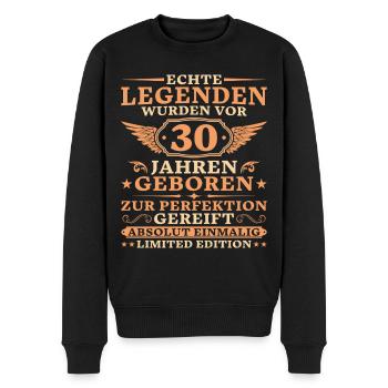 30. Geburtstag Absolut Einmalig seit 30 Jahren - Männer Premium Bio Pullover - Schwarz - Vorne - Nico (187cm)