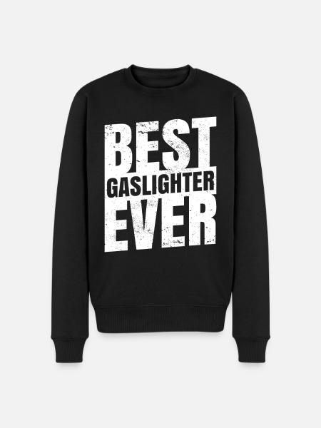 Echtes Professionelles Gaslighting - Männer Premium Bio Pullover - Schwarz