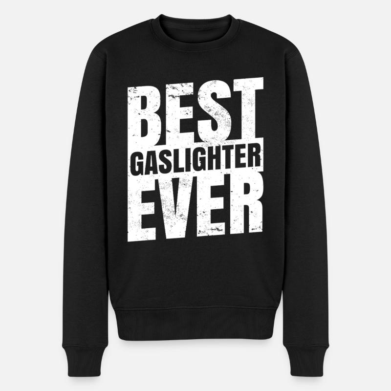 Echtes Professionelles Gaslighting - Männer Premium Bio Pullover - Schwarz