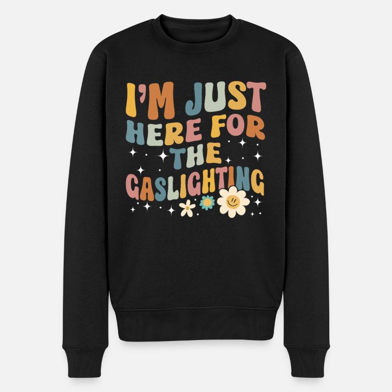 Echtes Professionelles Gaslighting - Männer Premium Bio Pullover - Schwarz