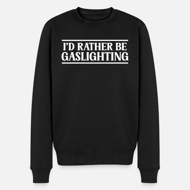 Echtes Professionelles Gaslighting - Männer Premium Bio Pullover - Schwarz