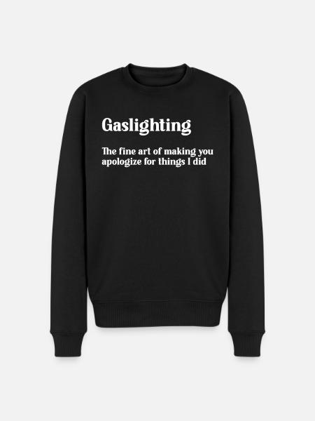 Echtes Professionelles Gaslighting - Männer Premium Bio Pullover - Schwarz