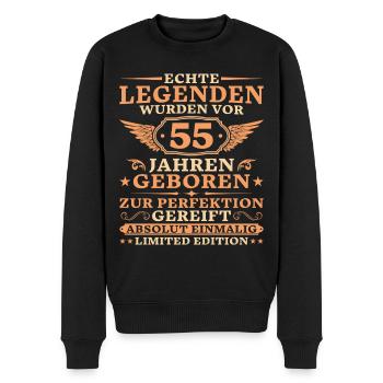 55. Geburtstag Absolut Einmalig seit 55 Jahren - Männer Premium Bio Pullover - Schwarz - Vorne - Nico (187cm)