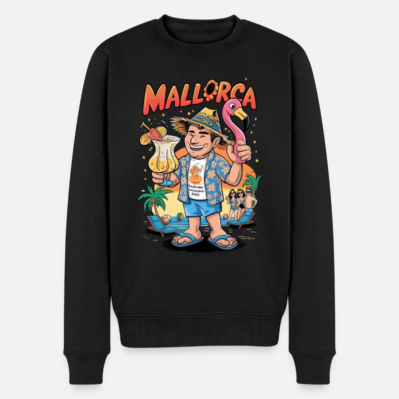 Mallorca Sommerurlaub 2023: Saufender Sonnentänzer - Männer Premium Bio Pullover - Schwarz