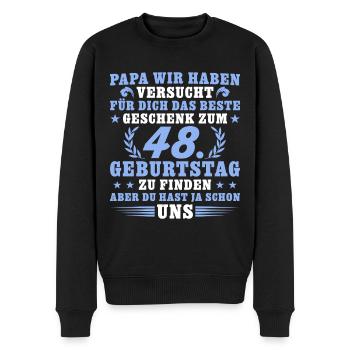 48 Jahre alt Papa 48. Geburtstag Geschenk - Männer Premium Bio Pullover - Schwarz - Vorne - Nico (187cm)