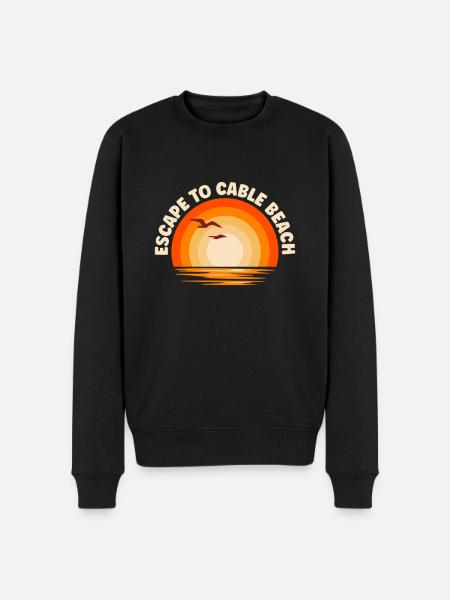 I'm fleeing to Cable Beach - Men's Premium Organic Jumper - black