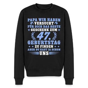 47 Jahre alt Papa 47. Geburtstag Geschenk - Männer Premium Bio Pullover - Schwarz - Vorne - Nico (187cm)