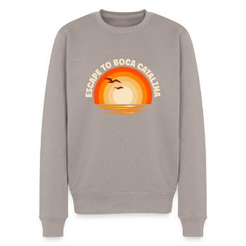 Ich fliehe nach Boca Catalina - Männer Premium Bio Pullover - Taupe - Vorne - Nico (187cm)