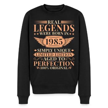 40 Jahre Einzigartig Vintage Jahrgang 1985 - Männer Premium Bio Pullover - Schwarz - Vorne - Nico (187cm)