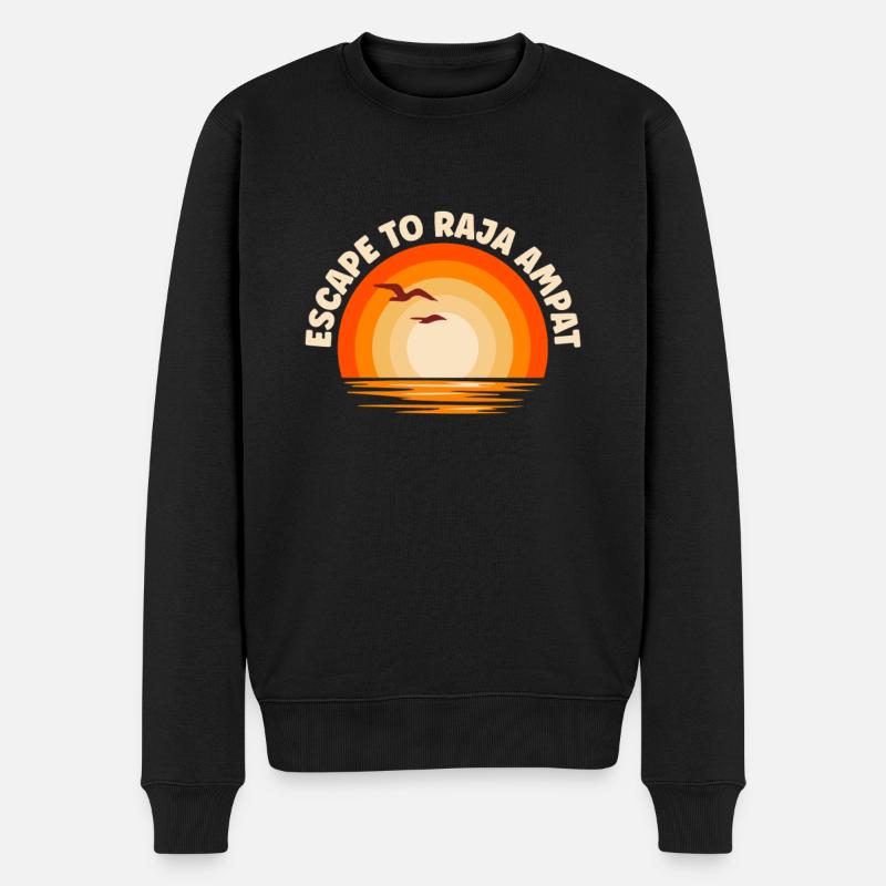 Ich fliehe nach Raja Ampat - Männer Premium Bio Pullover - Schwarz