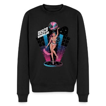Disco Wonderland Retro Glamour Dance - Men's Premium Organic Jumper - black - Front - Nico (187cm)
