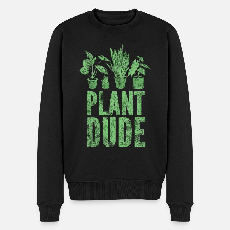 Plant Lover Gardening Plant Dude - Männer Premium Bio Pullover - Schwarz