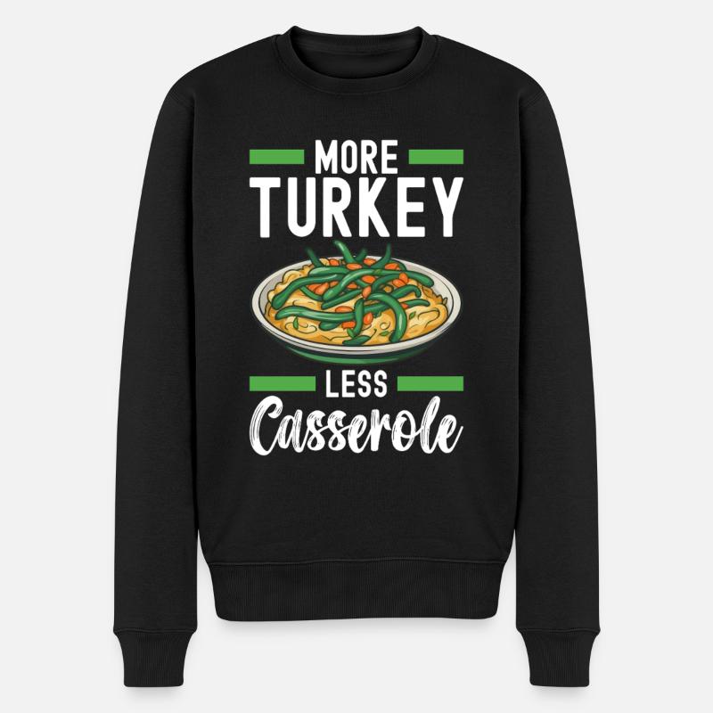 Casserole de haricots verts - Pull Premium bio Homme - noir