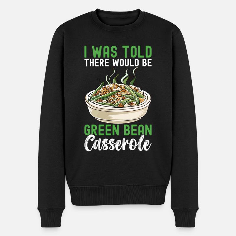 Casserole de haricots verts - Pull Premium bio Homme - noir
