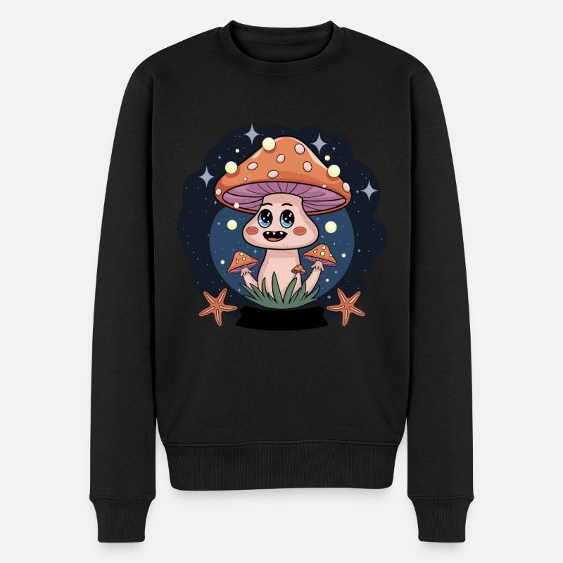All Mushrooms Are Edible Some Only Once - Männer Premium Bio Pullover - Schwarz
