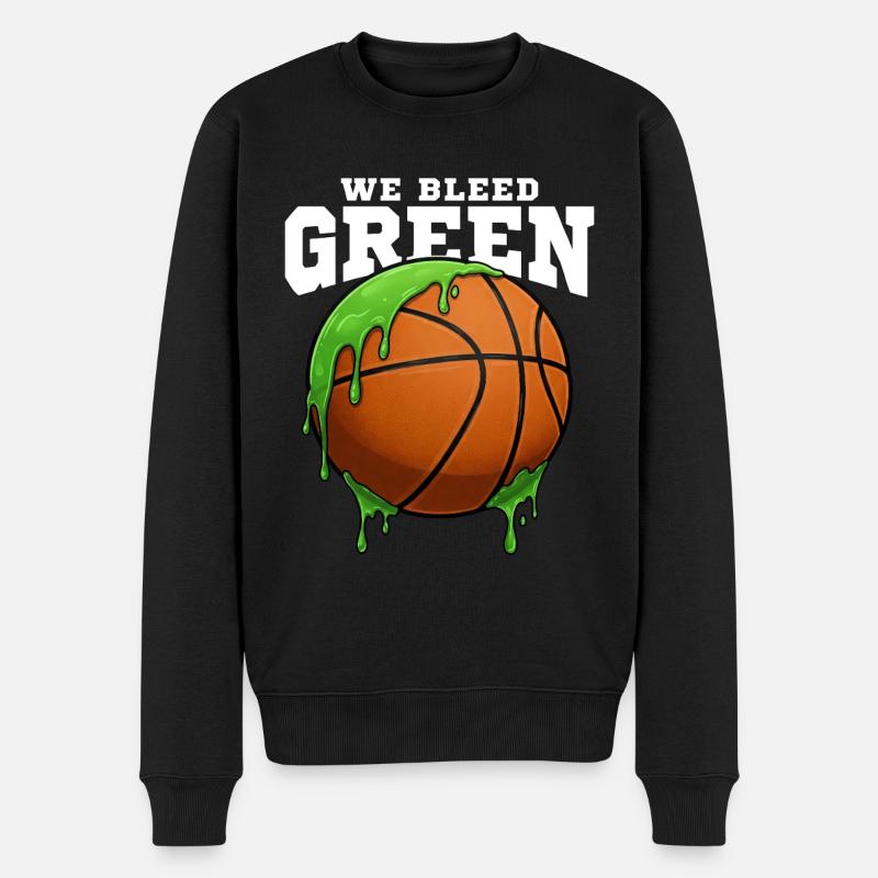 WE BLEED GREEN - BASKETBALL - Männer Premium Bio Pullover - Schwarz
