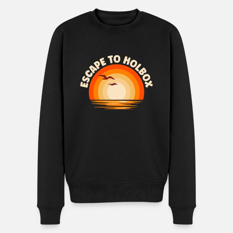 Ich fliehe nach Holbox - Männer Premium Bio Pullover - Schwarz