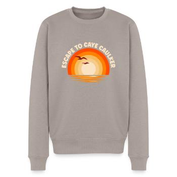 Ich fliehe nach Caye Caulker - Männer Premium Bio Pullover - Taupe - Vorne - Nico (187cm)