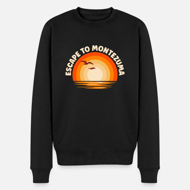 Ich fliehe nach Montezuma - Männer Premium Bio Pullover - Schwarz