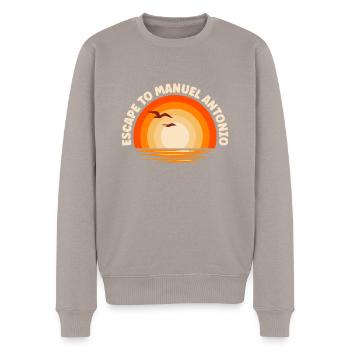 I'm fleeing to Manuel Antonio - Men's Premium Organic Jumper - taupe - Front - Nico (187cm)