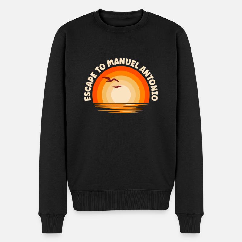 Ich fliehe nach Manuel Antonio - Männer Premium Bio Pullover - Schwarz