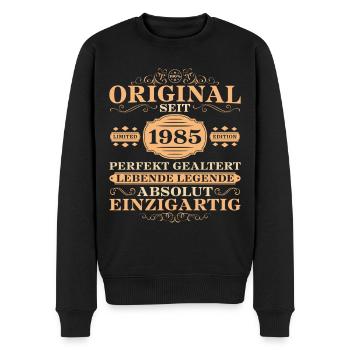1985 Jahrgang Geburtstag Absolut Einzigartig - Männer Premium Bio Pullover - Schwarz - Vorne - Nico (187cm)