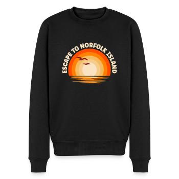 Ich fliehe nach Norfolk Island - Männer Premium Bio Pullover - Schwarz - Vorne - Nico (187cm)