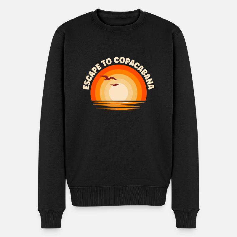 Ich fliehe nach Copacabana - Männer Premium Bio Pullover - Schwarz