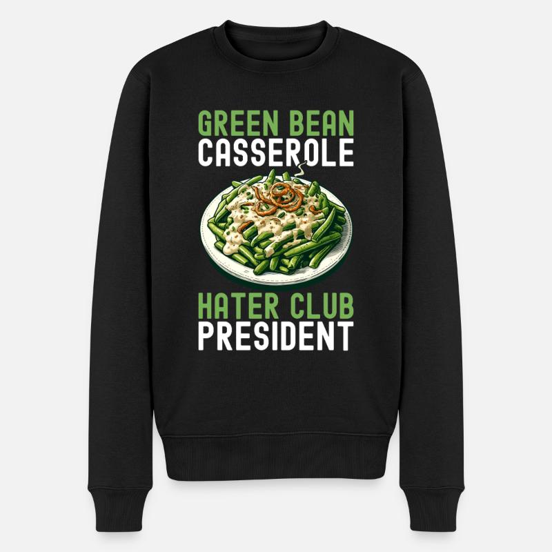 Casserole de haricots verts - Pull Premium bio Homme - noir