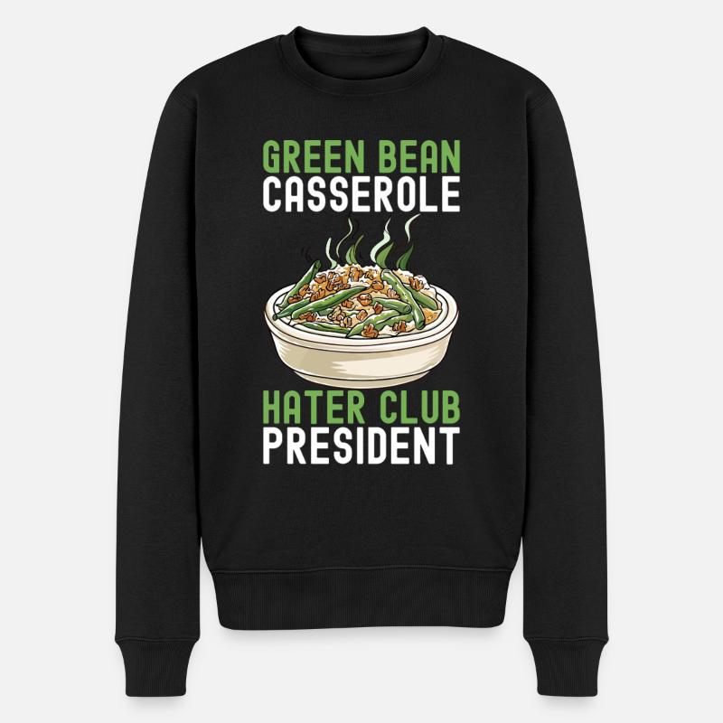 Casserole de haricots verts - Pull Premium bio Homme - noir
