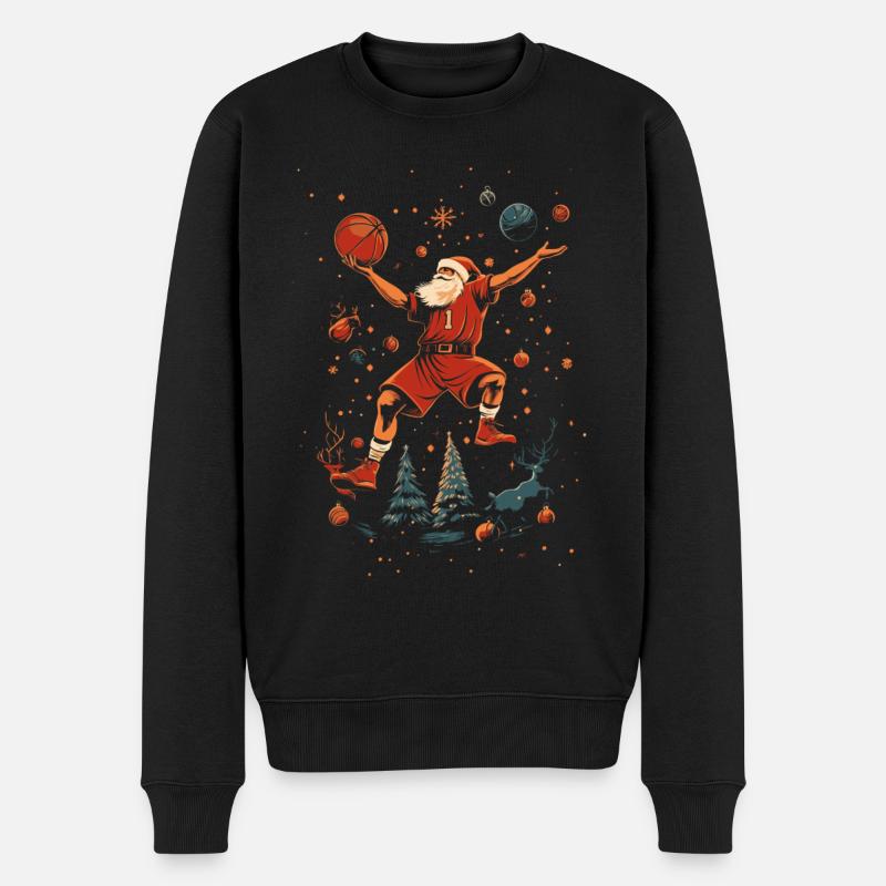 Basket-ball Noël Père Noël - Pull Premium bio Homme - noir
