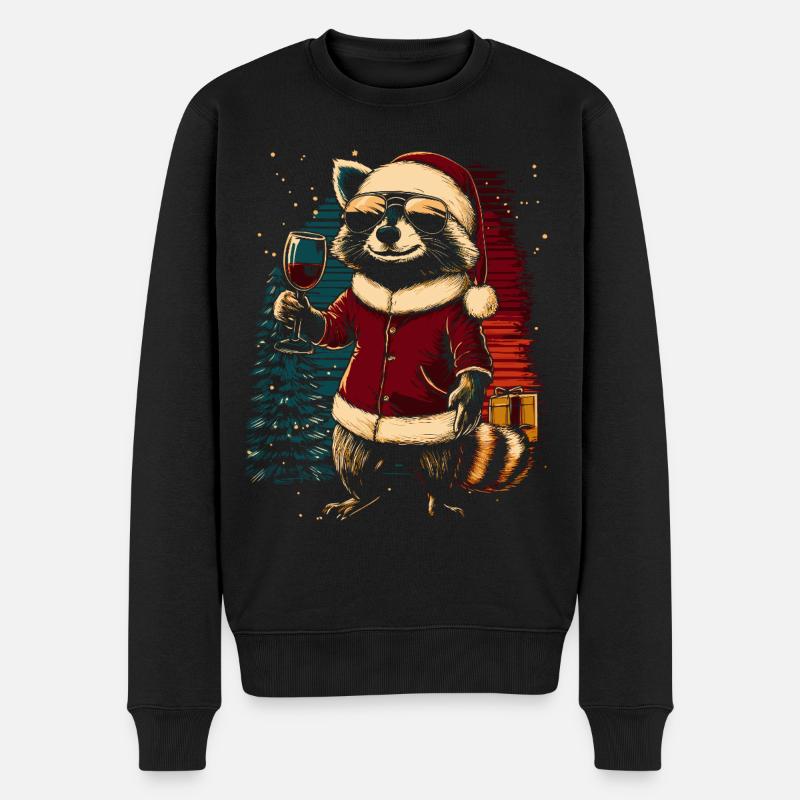 Vin de Noël raton laveur - Pull Premium bio Homme - noir
